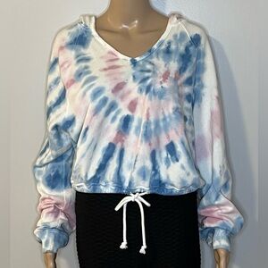Pink and Blue Tie-dye Hoodie